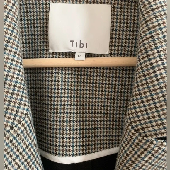 TIBI Atticus Houndstooth Moto Jacket M - Picture 6 of 9